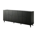 **Buffet moderne noir avec motifs géométriques**